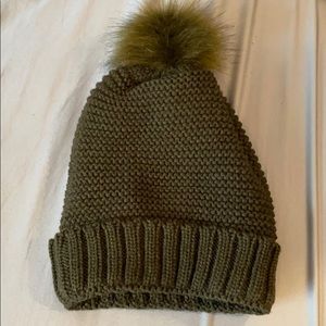 Green fuzzy beanie- never worn!